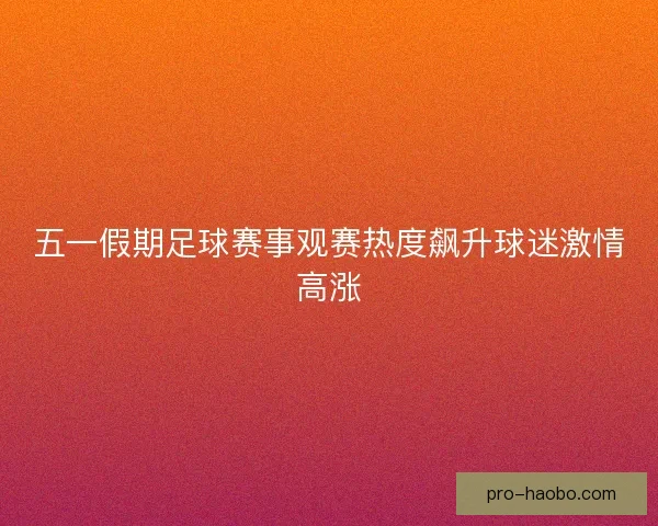 五一假期足球赛事观赛热度飙升球迷激情高涨